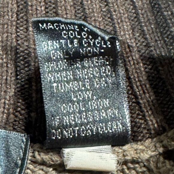 Oscar de la Renta Men’s Sweater XL Half Zip Taupe Ribbed Cotton Blend Pullover - Picture 8 of 9